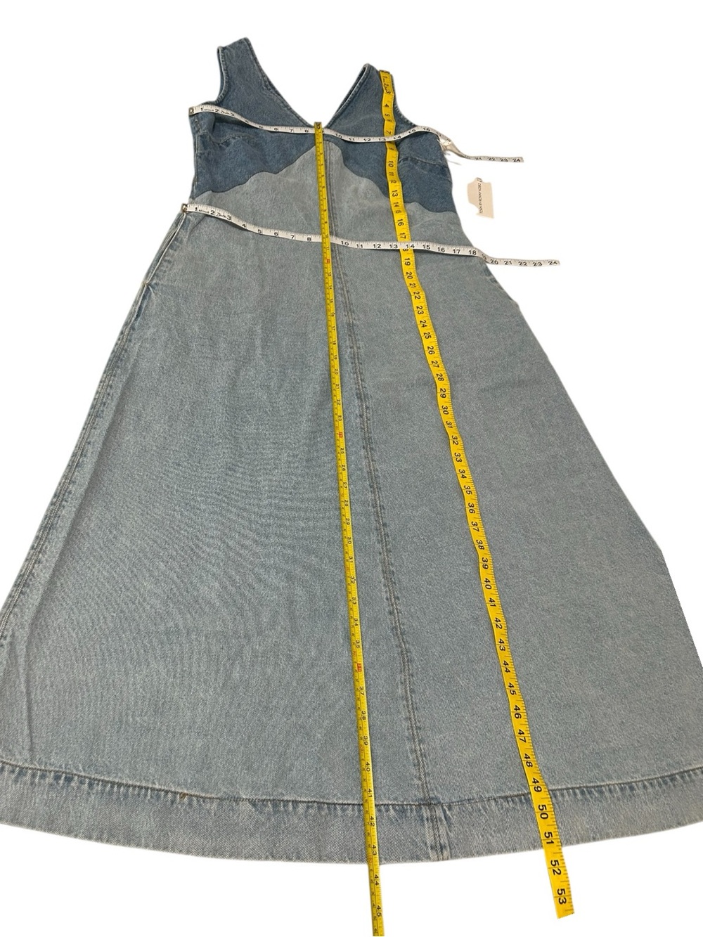 Torn by Ronny Kobo Azura Two-Tone Denim Midi Dress NWT - Picture 13 of 16